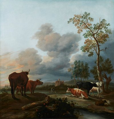 荷兰语：有奶牛的风景 有奶牛的风景 作者 安东尼奥·范·博瑟姆（Anthonie van Borssom）