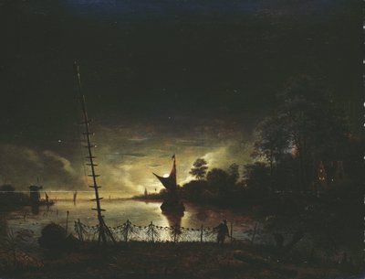 月光下的风景 作者 安东尼奥·范·博瑟姆（Anthonie van Borssom）