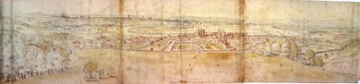 格林威治宫和伦敦格林威治山，1544年（钢笔，墨水，粉笔和纸上的卫生间） 作者 安东尼·范·登·温加德