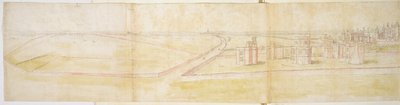 来自北方的汉普顿宫，1544年（笔，墨水和纸上的卫生间） 作者 安东尼·范·登·温加德