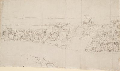 从南华克看到的伦敦全景：达勒姆宫到巴纳德城堡，1554年 作者 安东尼·范·登·温加德