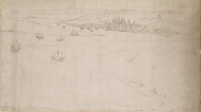 从南华克看到的伦敦全景。格林威治，1554年 作者 安东尼·范·登·温加德