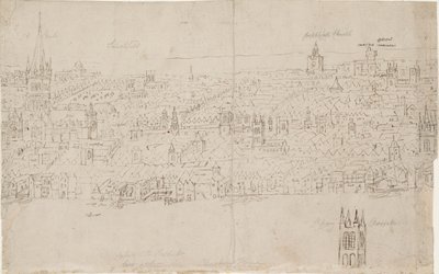 从南华克看到的伦敦全景：圣保罗大教堂，1554年 作者 安东尼·范·登·温加德