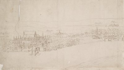 从南华克看到的伦敦全景：威斯敏斯特，1554年 作者 安东尼·范·登·温加德