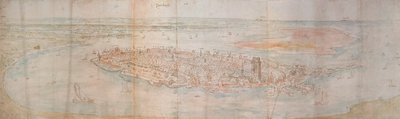 从西边的高处看多德雷赫特的全景，1545年 作者 安东尼·范·登·温加德
