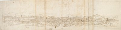 从马里奥山俯瞰罗马全景，前景为圣安杰洛城堡，约1550年代 作者 安东尼·范·登·温加德