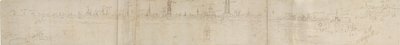 从西南方向看布鲁日的初步草图，1558年。   作者 安东尼·范·登·温加德