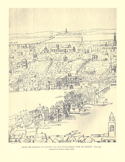 范登·温加德（Van Den Wyngaerdes）伦敦景观，c1550，1886年 作者 安东尼·范·登·温加德