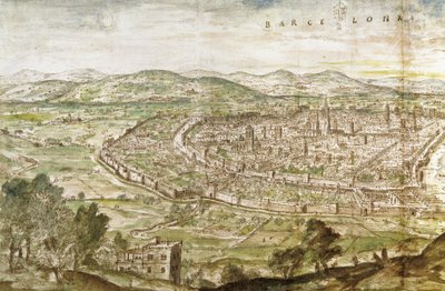 巴塞罗那，1563年的视图 作者 安东尼·范·登·温加德