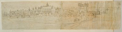 从北面看汉普顿宫，从&39;伦敦全景&39;，c.1544（纸笔墨水） 作者 安东尼·范·登·温加德