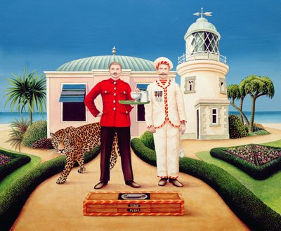 库克和服务员，1996年（丙烯酸船上） 作者 安东尼·索斯科姆