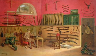1914年，拉尔夫·佩恩·加威爵士在约克郡蒂尔克勒比大厅的枪室里 作者 安东尼·德·布鲁