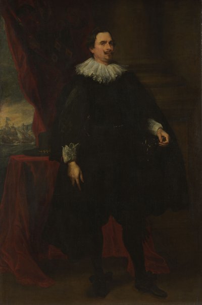 Van der Borcht 家族一位男性成员的肖像，约 1635 年（布面油画） 作者 安东尼·范·戴克