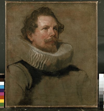 佩带磨石衣领的一个人的画象，17世纪 作者 Anthony van Dyck