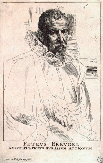 彼得·布鲁格（Pieter Bruegel the Younger）画家肖像，1564-1636，17世纪初 作者 安东尼·范·戴克