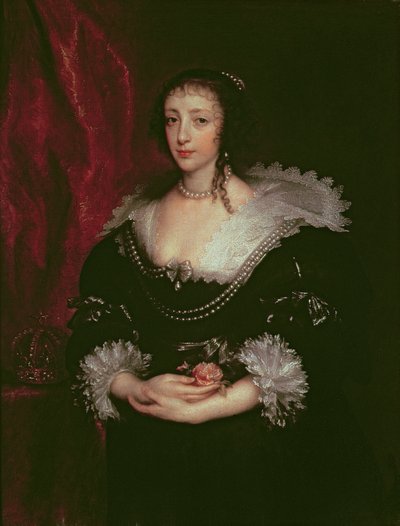 女王Henrietta Maria（1609-1669），英国查理一世女王，1632年 作者 安东尼·范·戴克