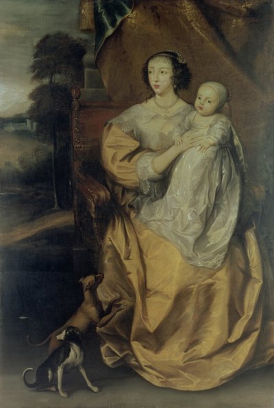 Queen Henrietta Maria（1609-69）c.1640 作者 安东尼·范·戴克