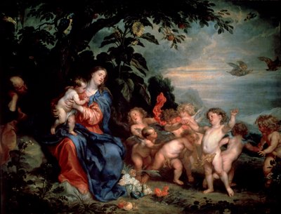 休息一下带着Part去埃及维尔京的航班，c1629-1630。 作者 安东尼·范·戴克