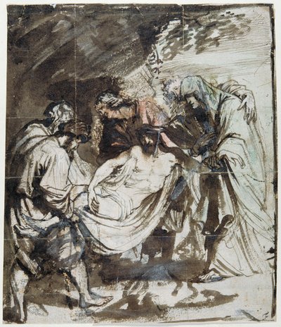 墓葬研究》，约1617-18（纸上水墨画和水粉画的钢笔和墨水 作者 安东尼·范·戴克