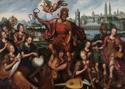 被艺术和科学包围的火星征服了无知 作者 Anthuenis (1536-1613) Claeissins 或 Claeissens