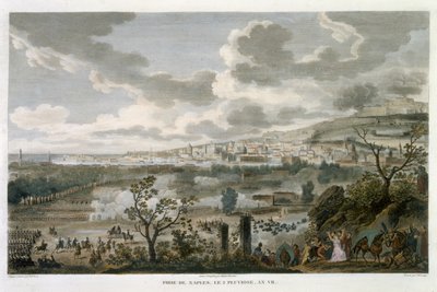 那不勒斯的捕获，2 Pluviose，7年级（1799年1月23日）由Jean Duplessi-Bertaux（1747-1819）（aquatint）雕刻 作者 安东尼·查尔斯·贺拉斯·韦尔内