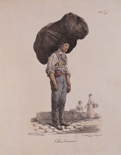 来自&39;The Cries of Paris&39;系列的第11号Collier，由Francois Seraphin Delpech（1778-1825）刻 作者 安东尼·查尔斯·贺拉斯·韦尔内