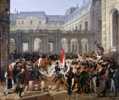 1830年7月31日，奥尔良公爵离开皇宫并前往Hotel de Ville酒店，1832年 作者 Antoine Charles Horace Vernet