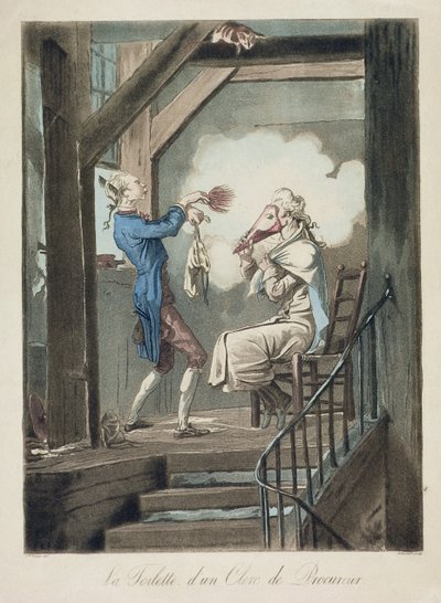律师文员的厕所，由Philibert Louis Debucourt（1755-1832）镌刻 作者 Antoine Charles Horace Vernet