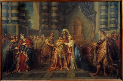 克利奥帕特吞下毒药 代表皮埃尔·科内耶 (Pierre Corneille) 的第一幕“Rodogune”的最后一幕。 Charles Antoine Coypel (1694-1752) 1749 年作画。 1,3x1,95 m 作者 安托万·科佩尔