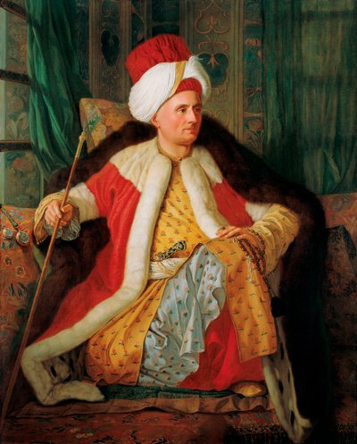 夏尔-格拉维耶-德-凡尔让（1719-1787 年）身着土耳其服装的外交官肖像（夏尔-格拉维耶-凡尔让伯爵和身着土耳其服装的法国大使肖像）--安托万-德-法夫雷（1706-1791 年）的画作，布面油画 作者 安托万·法夫雷