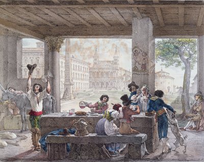 罗马旅馆，由Francois Alexandre Villain（1798-1884）c.1820-30刻 作者 安托万·让·巴蒂斯特·托马斯