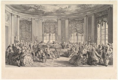 1774年的音乐会。 作者 安东尼·让·杜克洛斯（Antoine Jean Duclos）