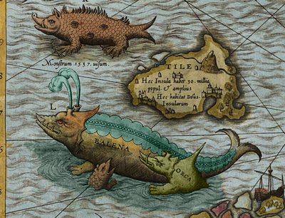 奥拉斯-马格努斯（1490-1557 年）绘制的《海洋地图》（Carta marina）细部 作者 Antoine Lafrery