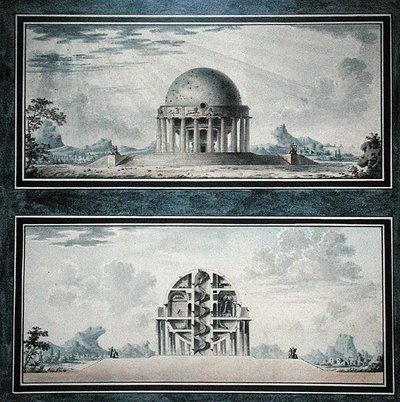 设计用于世界公民的房子，1783年（纸上的wc）（细节）（另见195241-195242,196725-196726） 作者 安托万·洛朗（Antoine Laurent）托马斯·沃多耶（Thomas Vaudoyer）