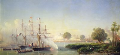 2 月 17 日，海军中将里戈-德-热努瓦（Rigault de Genouilly）攻打西贡城堡 作者 安托万·莱昂·莫雷尔·法蒂奥