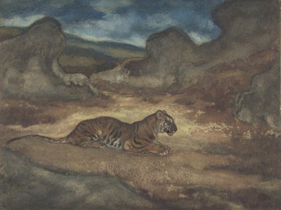 景观中的老虎，1810-75。 作者 安托万·路易斯·巴里