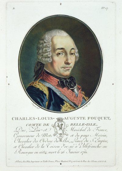 Charles-Louis-Auguste Fouquet（1684-1761）来自“伟人，杰出女性和法国令人难忘的主题肖像”，出版于1787-92 作者 安托万·路易斯·弗朗索瓦·瑟金特·玛索