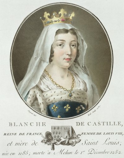 白色卡斯蒂利亚（1185年至1252年）的肖像由Ride雕刻，1787年 作者 Antoine Louis Francois Sergent Marceau