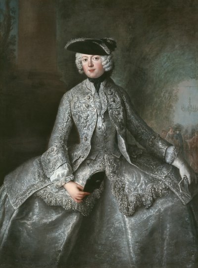 普鲁士的安娜-阿玛利亚（1723-1787 年），基德林堡修道院院长，约 1744 年（布面油画） 作者 安托万·佩斯内