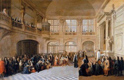 路易十四（Louis XIV）接受圣拉扎尔（Lazare）圣殿骑士大师侯爵（Marquis De Dangeau）的誓言 作者 安托万·佩兹（Antoine Pezey）