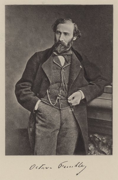 Octave Feuillet，法国小说家和戏剧家（黑白照片）。 作者 安托万·塞缪尔·亚当·所罗门