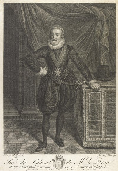 Henri IV的半身肖像（纸上石墨） 作者 Antoine de Marcenay de Ghuy