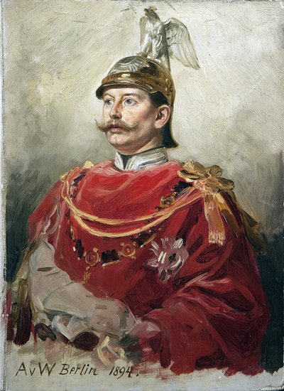 Guillaume II Portrait of German Emperor Wilhelm II (1859-1941), King of Prussia par Werner, Anton von (1843-1915). Oil on cardboard, size : 32x22,5 作者 安东·亚历山大·冯·维尔纳