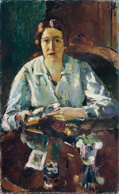 身着白色上衣的女士（艺术家的第一任妻子） 作者 安东·费斯托尔