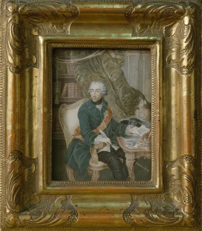 普鲁士国王弗雷德里克二世在他的Hohenzollern夹克，1769年（象牙水彩画） 作者 安东·弗里德里希·科尼格