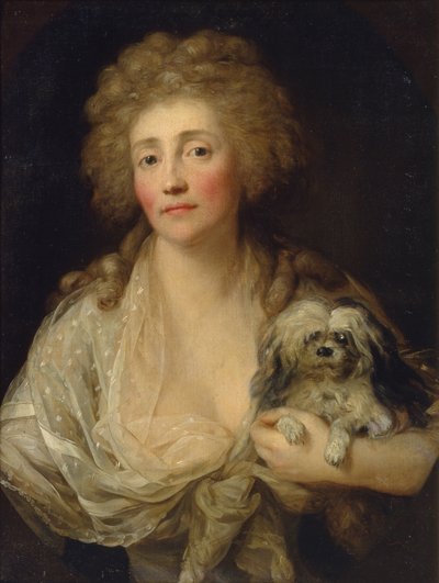 安娜·奥拉奇夫斯卡与狗的肖像，1789年 作者 Anton Graff