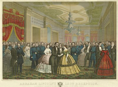 亚伯拉罕林肯最后的招待会，酒吧。 1865年（手工彩色光刻） 作者 安东·霍恩斯坦
