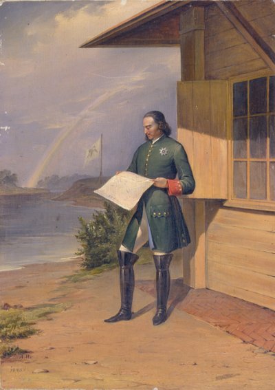 彼得一世在涅瓦河畔，1843年 作者 安东·伊万诺维奇·伊万诺夫