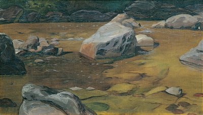 溪流中的岩石 作者 安东·约瑟夫·冯·肯纳