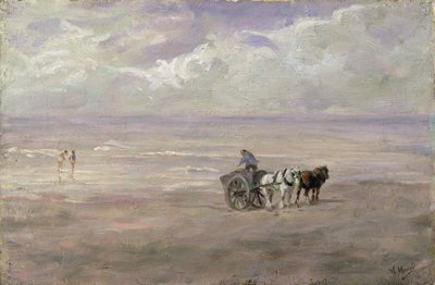 海滩上（木板油画） 作者 安东·莫夫（Anton Mauve）